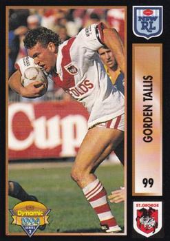 1994 Dynamic Rugby League Series 2 #99 Gorden Tallis Front